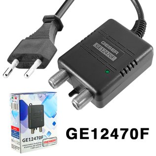GESER GE12470F Mini Alimentatore per Antenna TV Stabilizzato | Attacco F12 | V 470mA